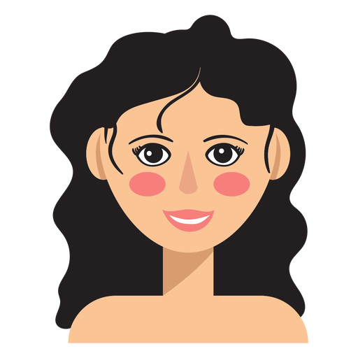 Mujer de pelo largo y ondulado avatar Diseño PNG