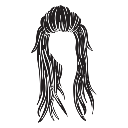 Icono de pelo largo de mujer Diseño PNG