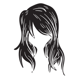 Icono de cabello de mujer suelta Diseño PNG