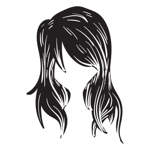 Icono de cabello de mujer suelta Diseño PNG