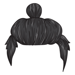 Ilustración de pelo de moño de hombre Diseño PNG