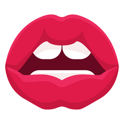 Icono de boca femenina abierta Diseño PNG