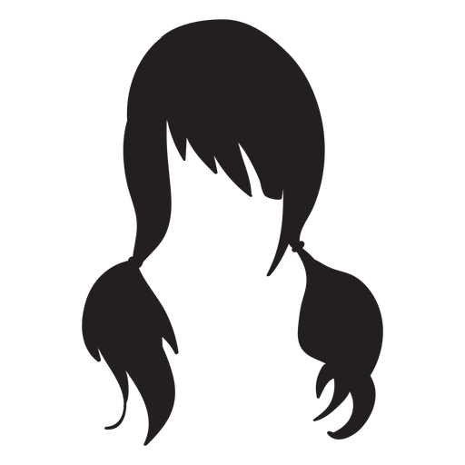 Design PNG E SVG De Silhueta De Cabelo Com Tranças Duplas Para Camisetas