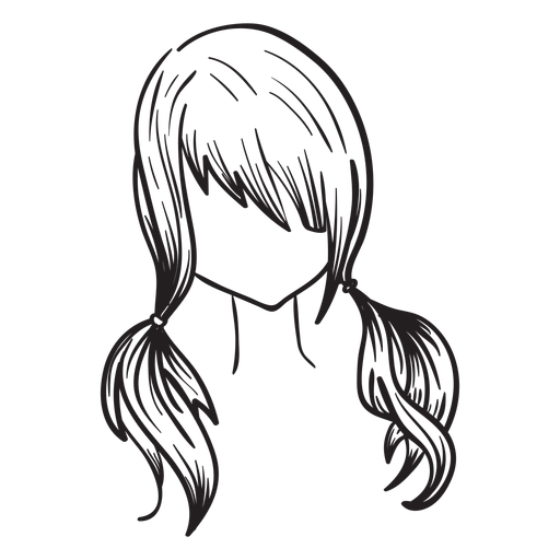 Design PNG E SVG De Silhueta De Cabelo Com Tranças Duplas Para Camisetas