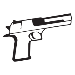 Ícone de pistola em preto e branco