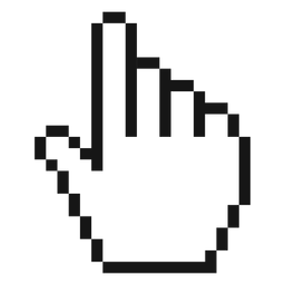 Icono de cursor de mano píxel Icono de cursor de mano píxel