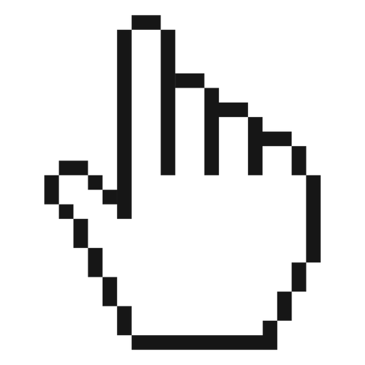 Ícone de cursor de mão de pixel Desenho PNG