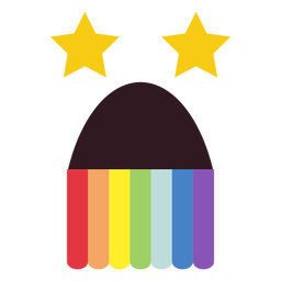 Pussy arco iris emoticon cara plana Diseño PNG