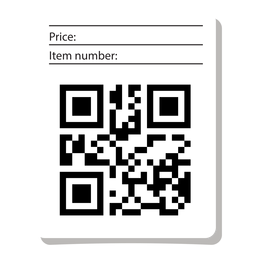 Etiqueta de código QR con información Diseño PNG