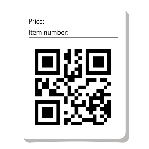 Etiqueta de código QR con información Diseño PNG