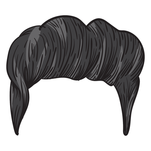 Design PNG E SVG De Cabelo De Topete Irregular Torcido Para Camisetas