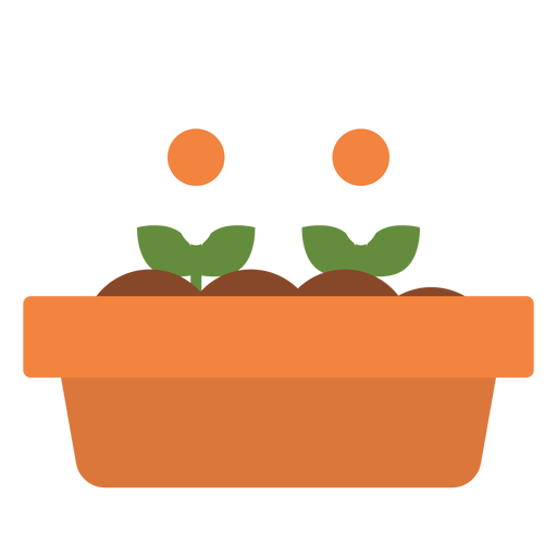 Icono de maceta de flores rectangular