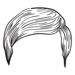 Regular men hair hand drawn PNG Design