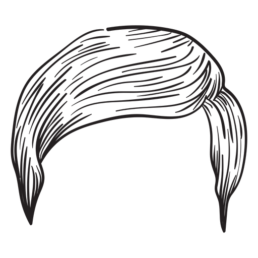 Regular men hair hand drawn - Transparent PNG & SVG vector 