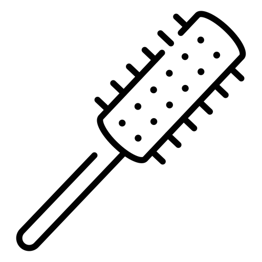 Icono de cepillo de pelo redondo icono de pelo Diseño PNG