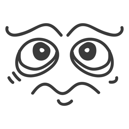 Sad emoticon face cartoon PNG Design
