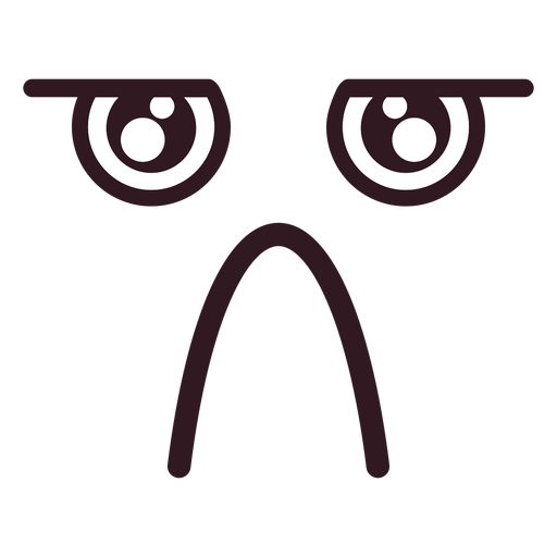 Cara de emoticon triste plana Desenho PNG