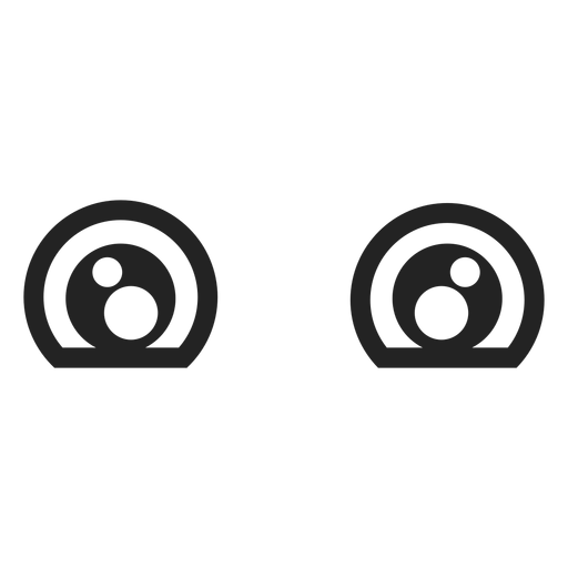 Ojos de emoticon kawaii triste Diseño PNG