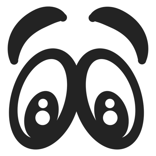 Ojos de emoticonos asustados Diseño PNG
