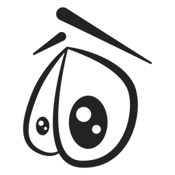 Scared emoticon eyes cartoon PNG Design