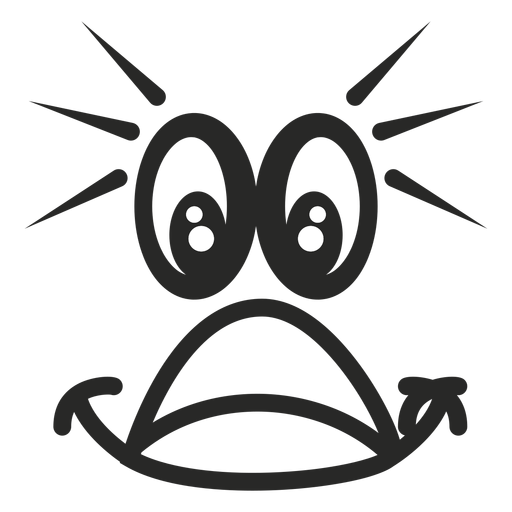 Shocked emoticon face PNG Design