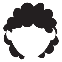 Kurze lockige Haar Silhouette PNG-Design