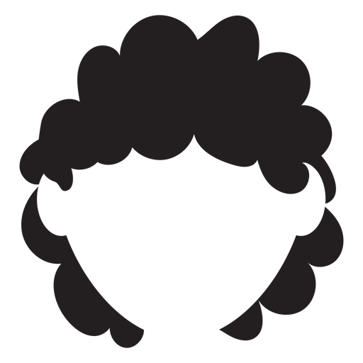 Silhueta de cabelo cacheado curto Desenho PNG