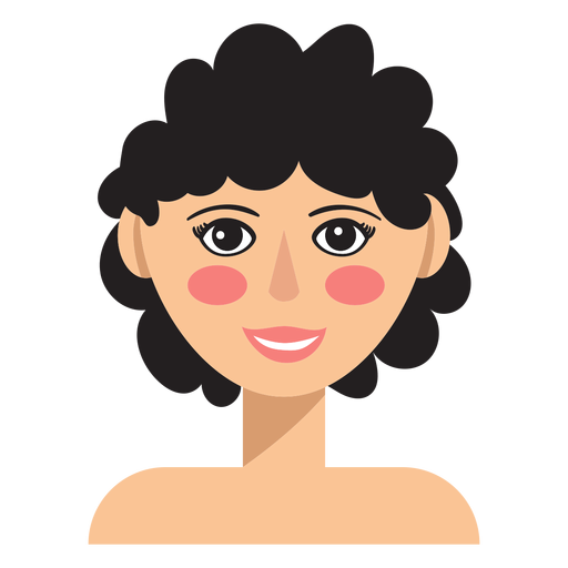 Short curly hair woman avatar PNG Design
