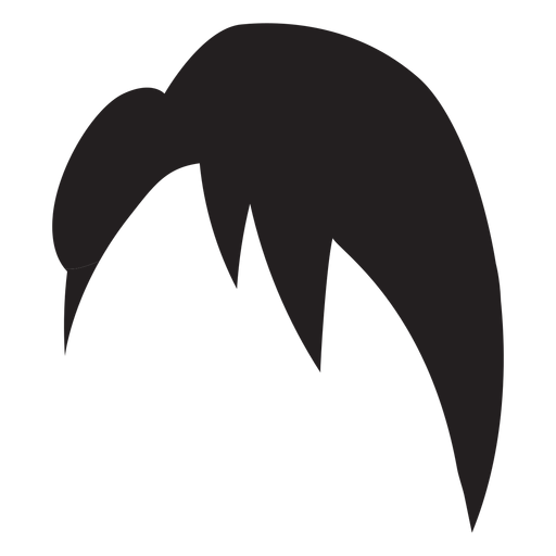 Silhueta de cabelo com lado curto Desenho PNG