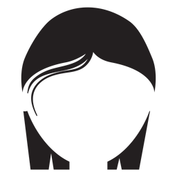 Silhueta de cabelo curto em linha reta corte Desenho PNG