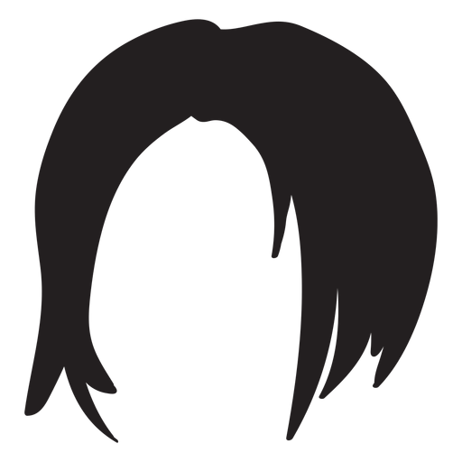 Short woman hair flat PNG Design