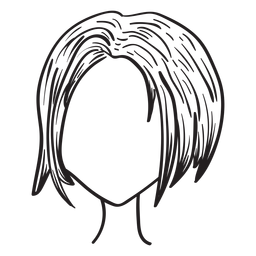 Dibujado a mano cabello corto mujer Diseño PNG