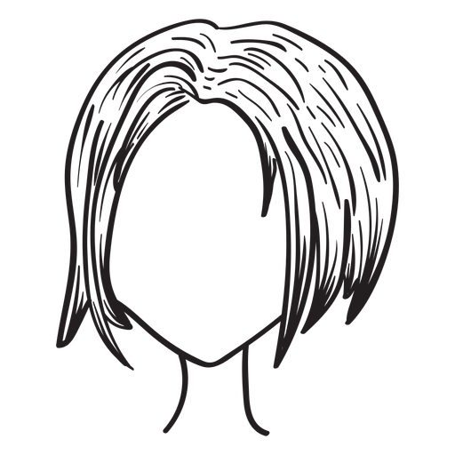 Um desenho de uma mulher com um corte de cabelo curto.