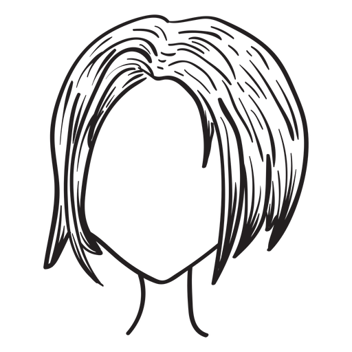 Short woman hair hand drawn PNG Design