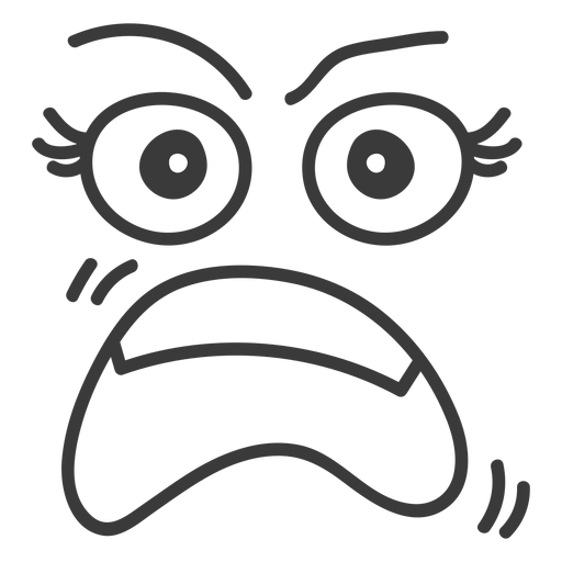 Dibujos animados de cara de emoticon gritando Diseño PNG