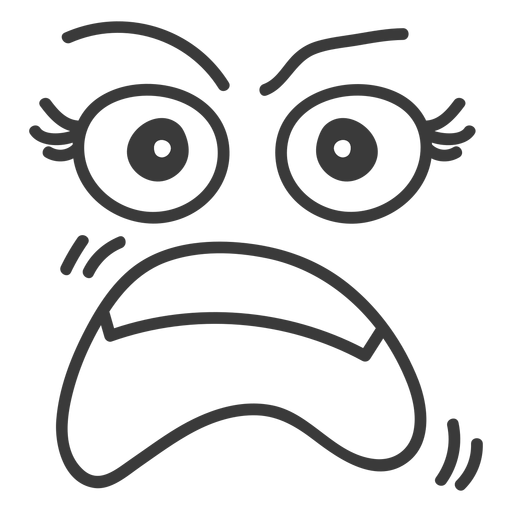 Gritando desenhos animados de rosto emoticon Desenho PNG