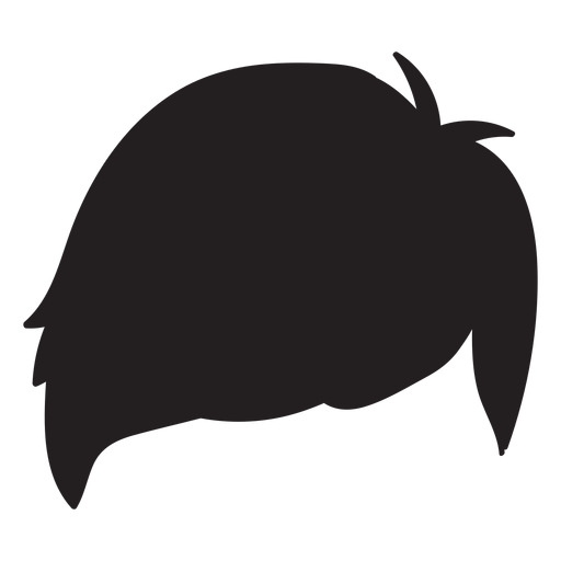Side fringe men hair silhouette
