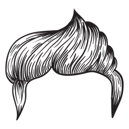 Seitenteil Männerhaar Hand gezeichnet PNG-Design