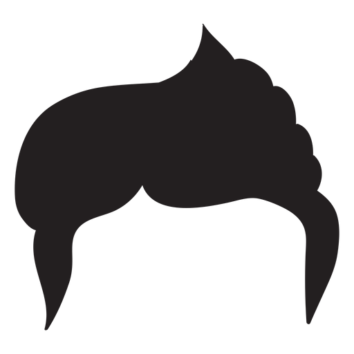 Side part men hair silhouette PNG Design