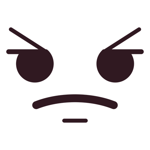 Einfaches wütendes Emoticon-Gesicht PNG-Design
