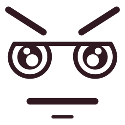 Einfaches genervtes Emoticon-Gesicht PNG-Design