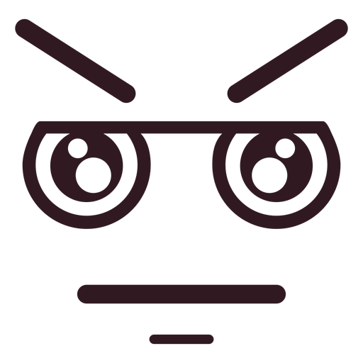 Rosto de emoticon irritado simples Desenho PNG