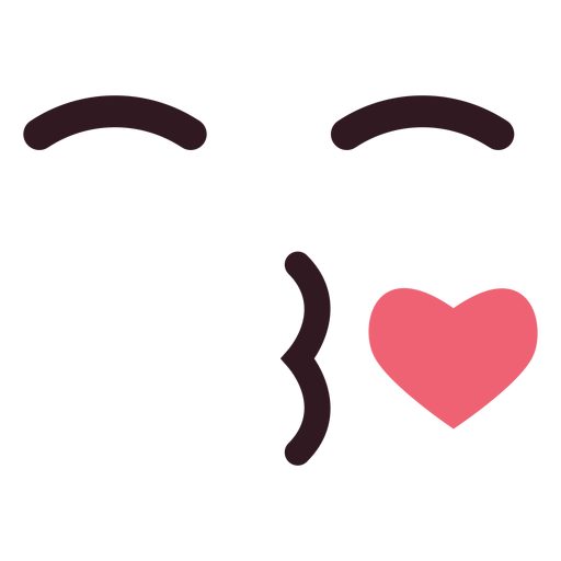 Einfacher Schlag Kuss Emoticon Gesicht PNG-Design