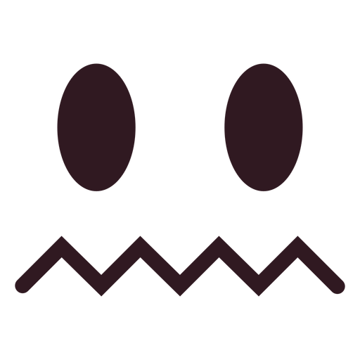 Simple confounded emoticon face PNG Design