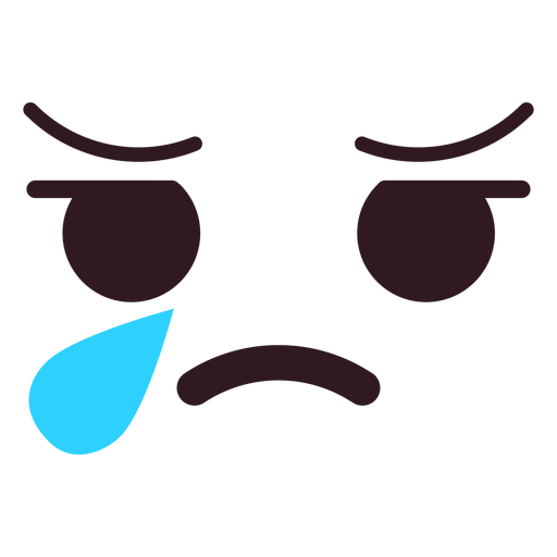 Simple crying emoticon face PNG Design