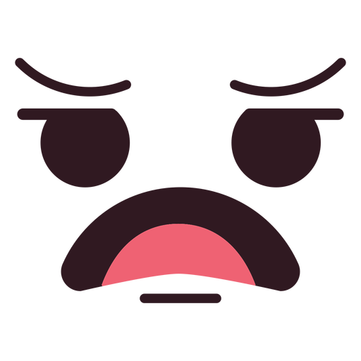 Cara de emoticon decepcionado simple Diseño PNG