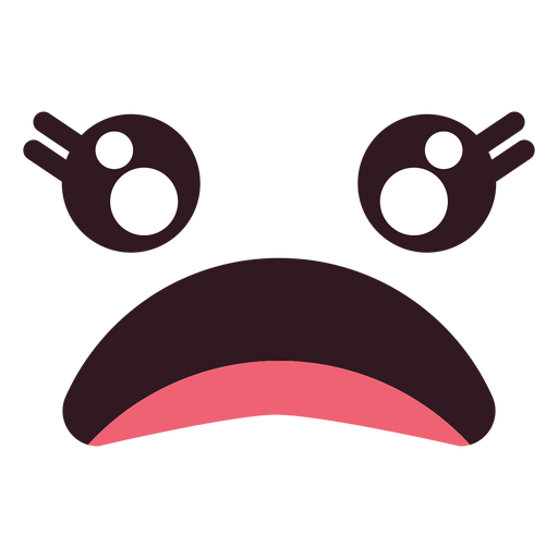 Simple female disappointed emoticon face PNG Design