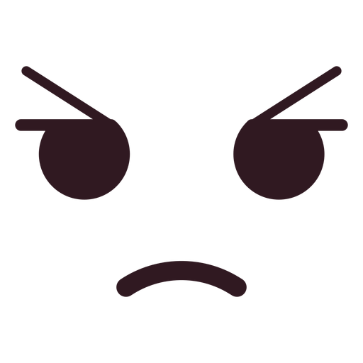 Einfaches stirnrunzelndes Emoticon-Gesicht PNG-Design