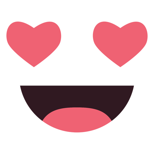 Cara de emoticon simple de amor Diseño PNG