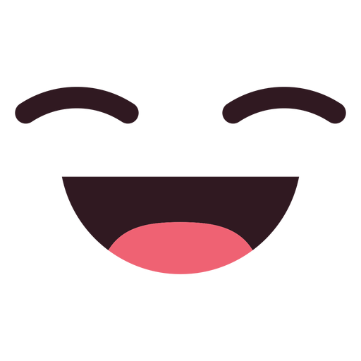 Simple laughing emoticon face PNG Design